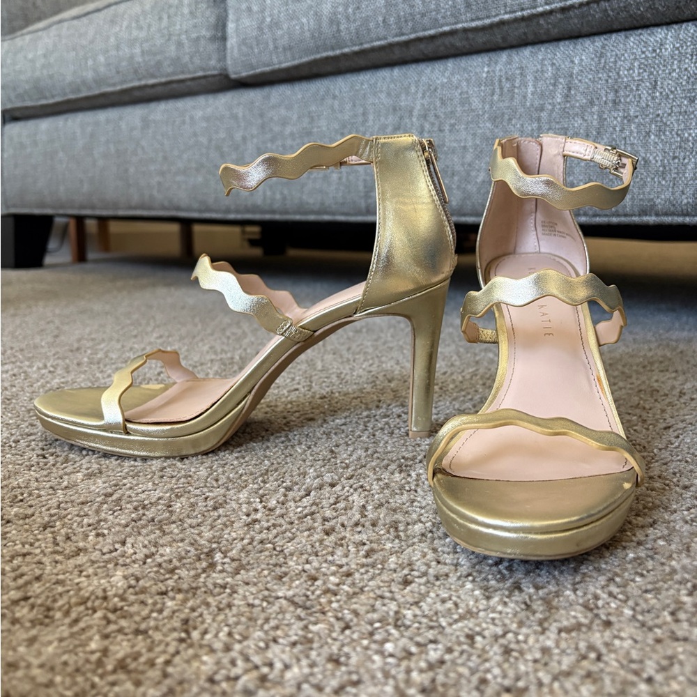 Kelly & Katie Metallic Gold Heels